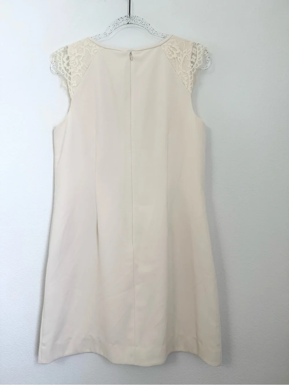 J. Crew Ivory Edged Lace Cap-Sleeve Dress Size 8
